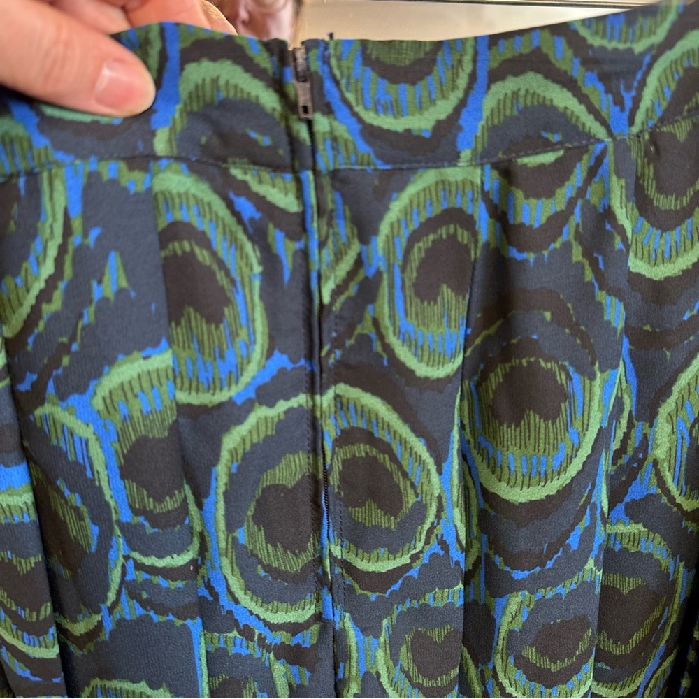 ModCloth peacock print pleated skirt - Picture 5 of 9